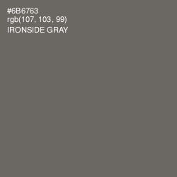 #6B6763 - Ironside Gray Color Image